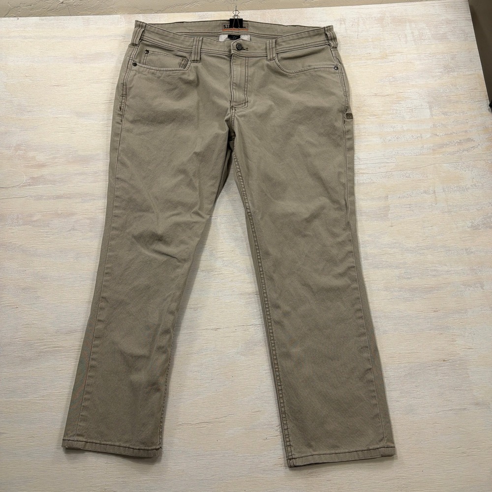 5.11 Tactical Pants Defender-Flex Range 38x30 Stretch Pockets Khaki Brown Mens